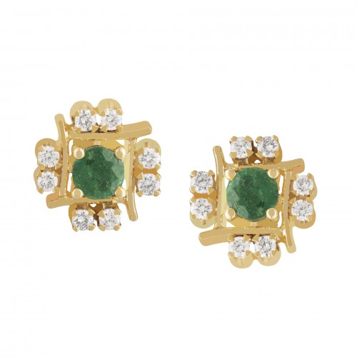 EMERALD  EARRING _ EE 18